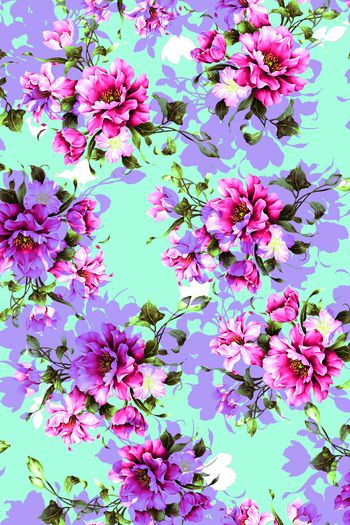 453563-潮流大牌复古手绘花卉StellaJ