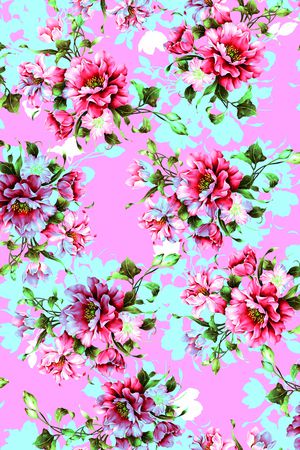 传统花卉印花华亿平台图片