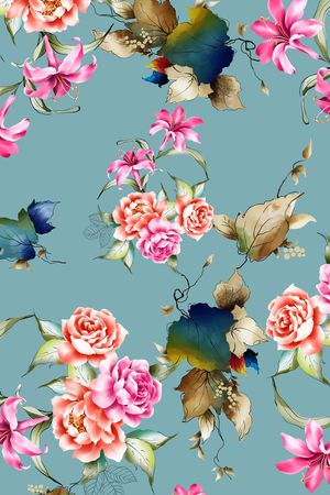 春夏大气印花华亿平台图片