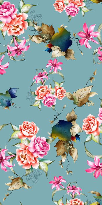 453567-大牌春夏时尚大气手绘花卉