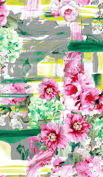 453572-水墨失乐园 抽象复古 花朵花卉 水