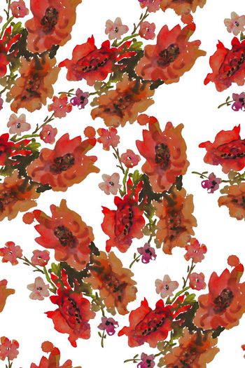 453608-纯原创手绘花卉系列 水墨水彩风