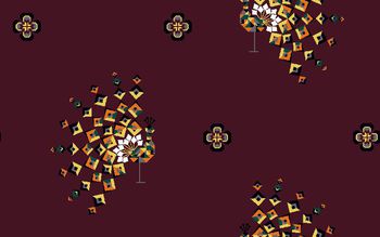 453665-男装衬衫复古彩拔7色几何孔雀花