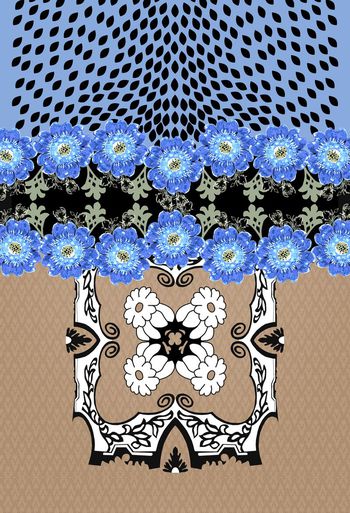 风格化花卉印花华亿平台图片