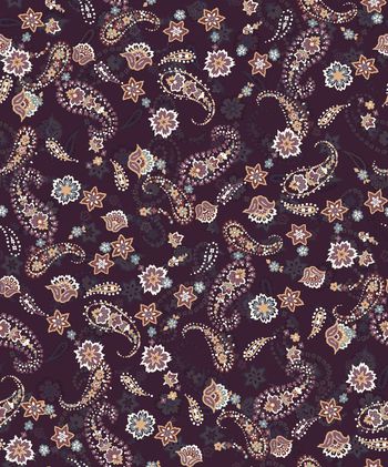 454046-流行时尚大牌腰果花数码印花