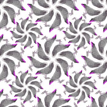 454139-手绘风格抽象鹦鹉 时尚流行