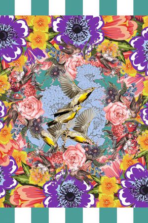 田园风花卉印花华亿平台图片