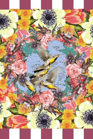 田园风花卉印花华亿平台图片