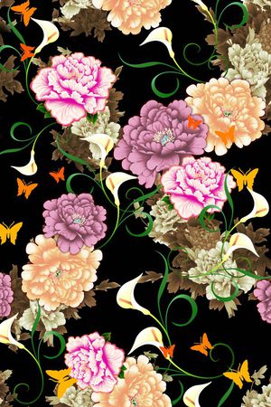 花卉印花华亿平台图片