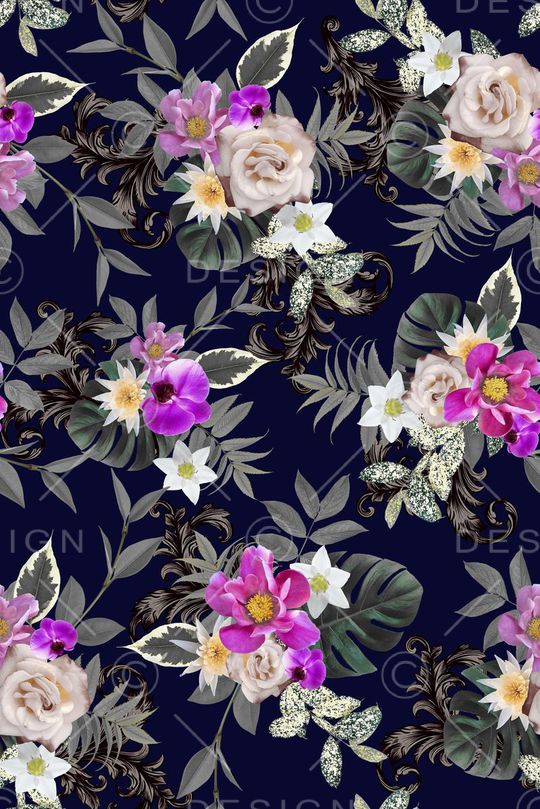 花卉印花华亿平台图片