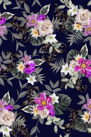 花卉印花华亿平台图片