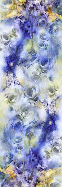 水墨花印花华亿平台图片