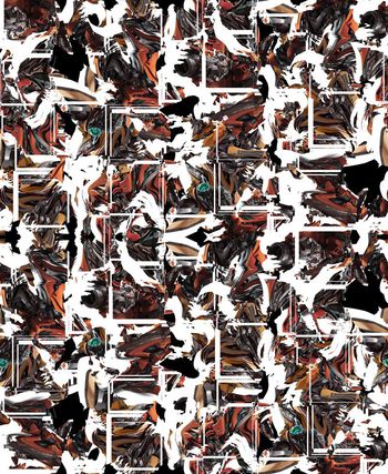 454524-	流行时尚变形金刚几何抽象解构男装