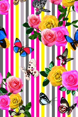 蝴蝶印花华亿平台图片