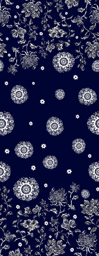 454830-花卉 剪影 蜡染时尚简约 长巾系列