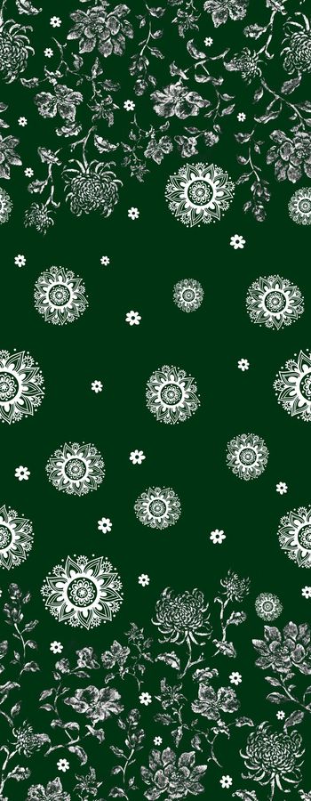 454833-花卉 剪影 蜡染时尚简约 长巾系列