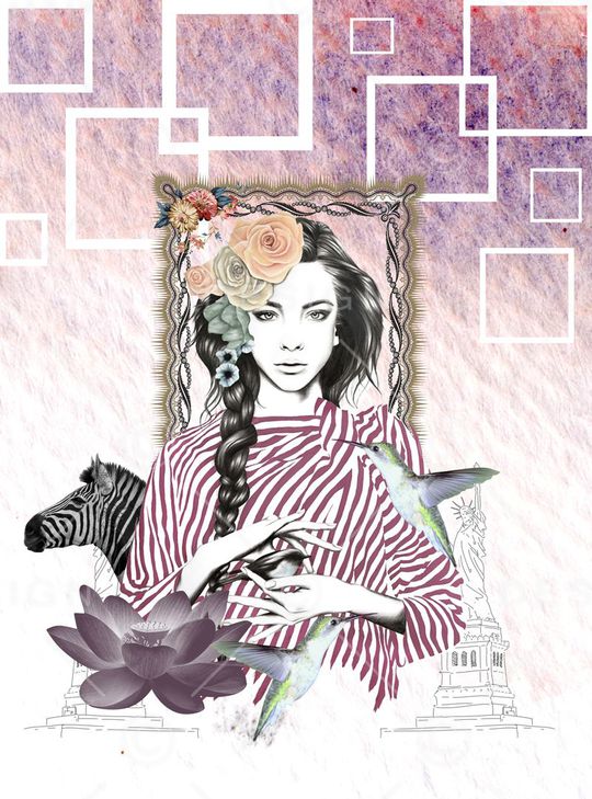 潮流时尚印花华亿平台图片