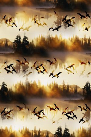 水墨印花华亿平台图片