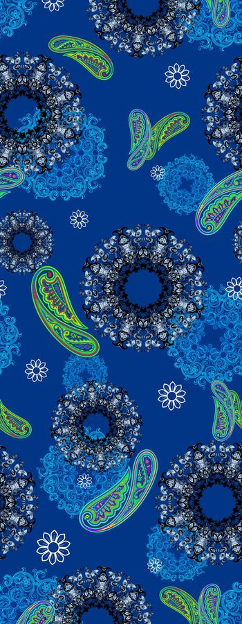 454911-佩斯利 曼陀罗圆形民族图案 小碎花