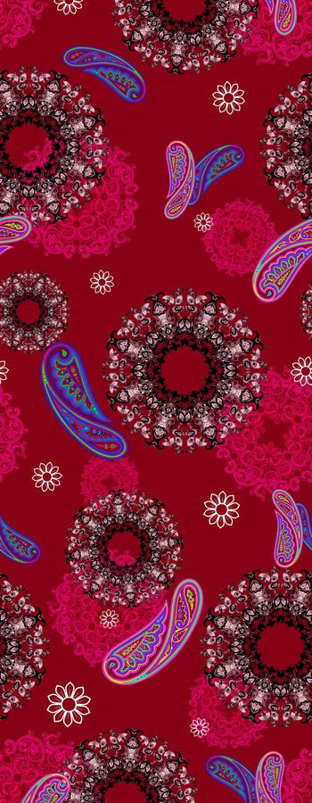 454913-佩斯利 曼陀罗圆形民族图案 小碎花