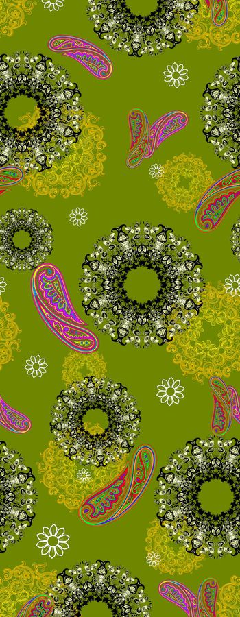 454914-佩斯利 曼陀罗圆形民族图案 小碎花