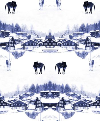 454918-时尚潮流雪地骏马