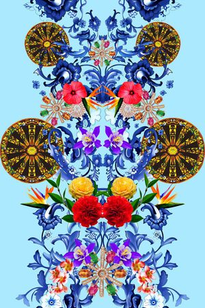 青花瓷印花华亿平台图片