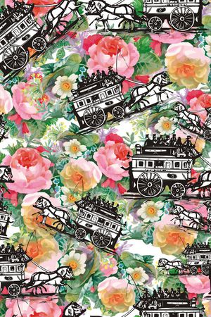 油画复古印花华亿平台图片