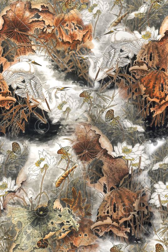 中国画印花华亿平台图片