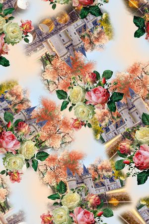 建筑 风景 油画花卉印花华亿平台图片