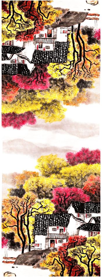 中国风印花华亿平台图片