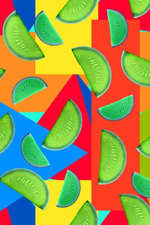 几何色块印花华亿平台图片