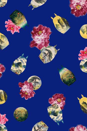 455380-国画山水花卉几何