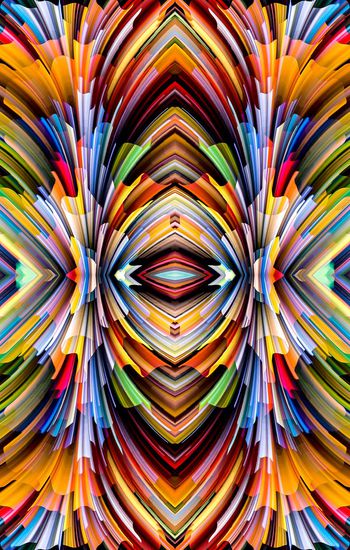 455406-分形艺术彩色对称几何