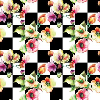 水彩画印花华亿平台图片