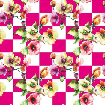 455480-水彩方格花