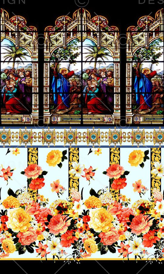 欧式宫廷人物印花华亿平台图片