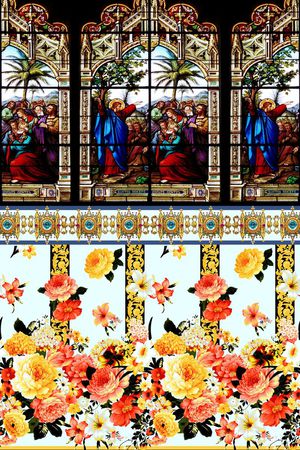 欧式宫廷人物印花华亿平台图片