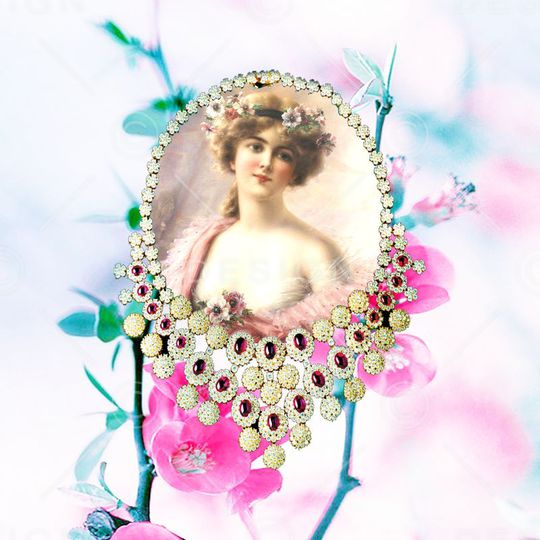 MAX-珠宝花卉印花华亿平台图片