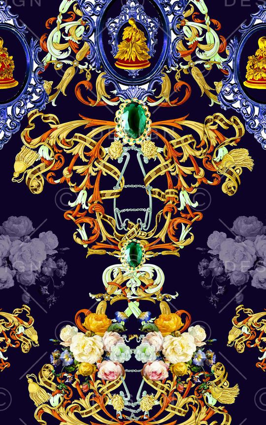 欧式印花华亿平台图片