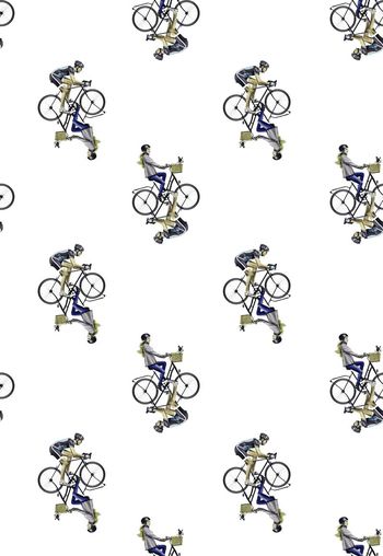 455987-趣味两面骑单车插画男女装华亿平台