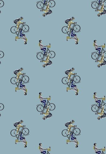 455988-趣味两面骑单车插画男女装华亿平台