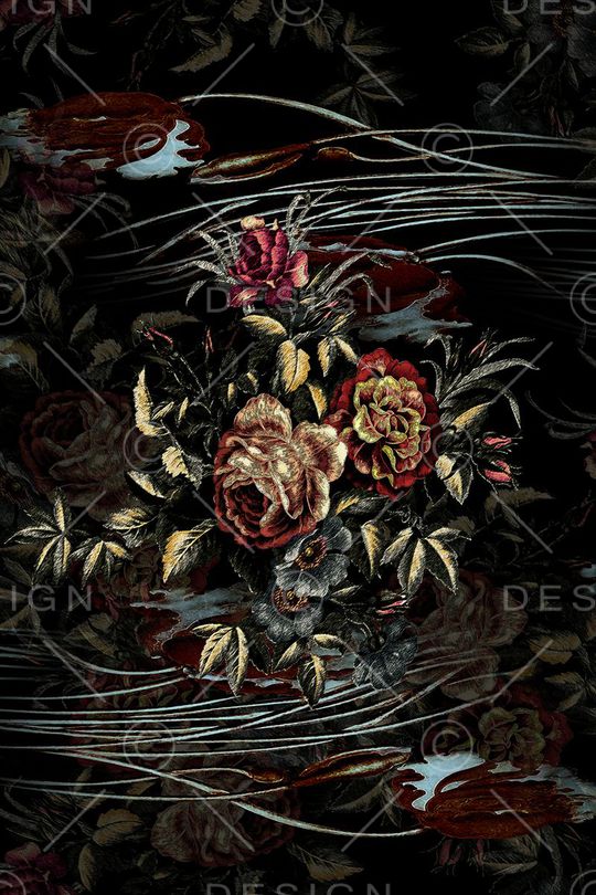 复古花卉印花华亿平台图片