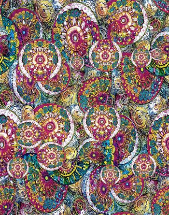 456084-民族风抽象圆圈花卉