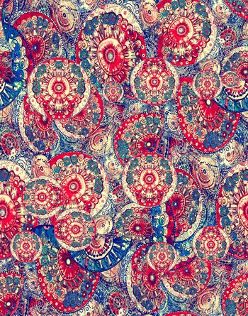 456085-民族风抽象圆圈花卉