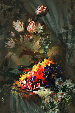 暗绿色印花华亿平台图片