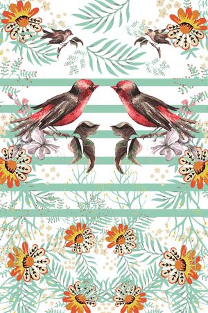 热带风情印花华亿平台图片