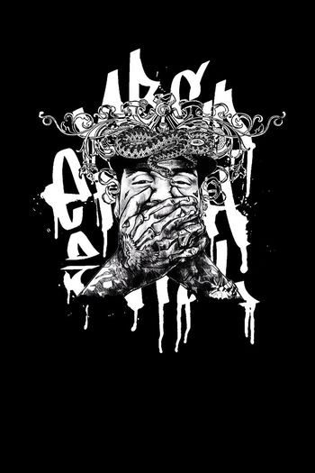 456204-欧式花纹黑白纹身人物蛇头蛇皮涂鸦文