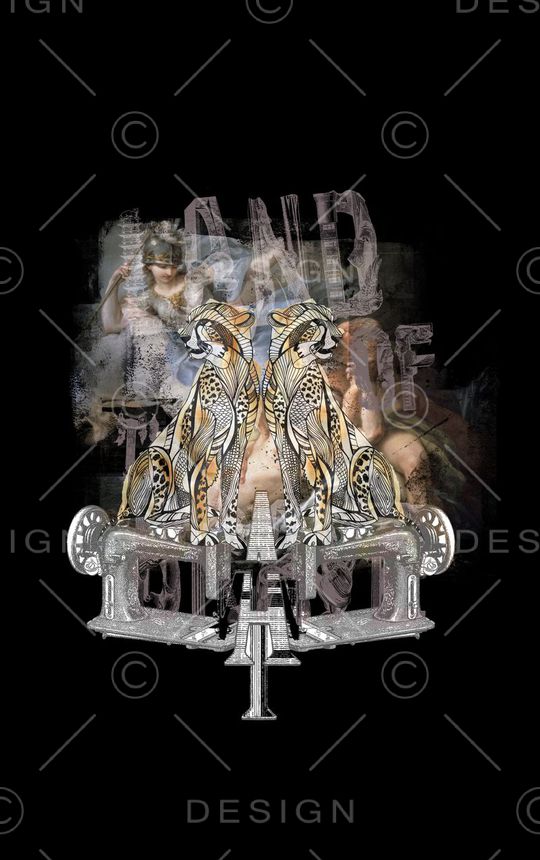 复古插画印花华亿平台图片