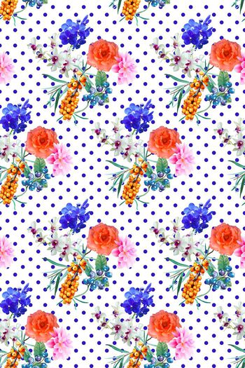 456404-经典波点小清新花卉水果女装半身裙连